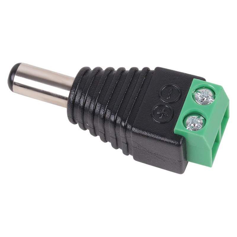 Power plug 2.1/5.5 mm, with terminal block (for screw)