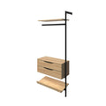 Module with fixtures for cabinets, oval tubes, shelves and shoe racks (Floor-Wall)